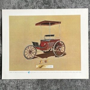 1898 Duryea Trap - John Peckham Signed Antique Auto Car Color Print